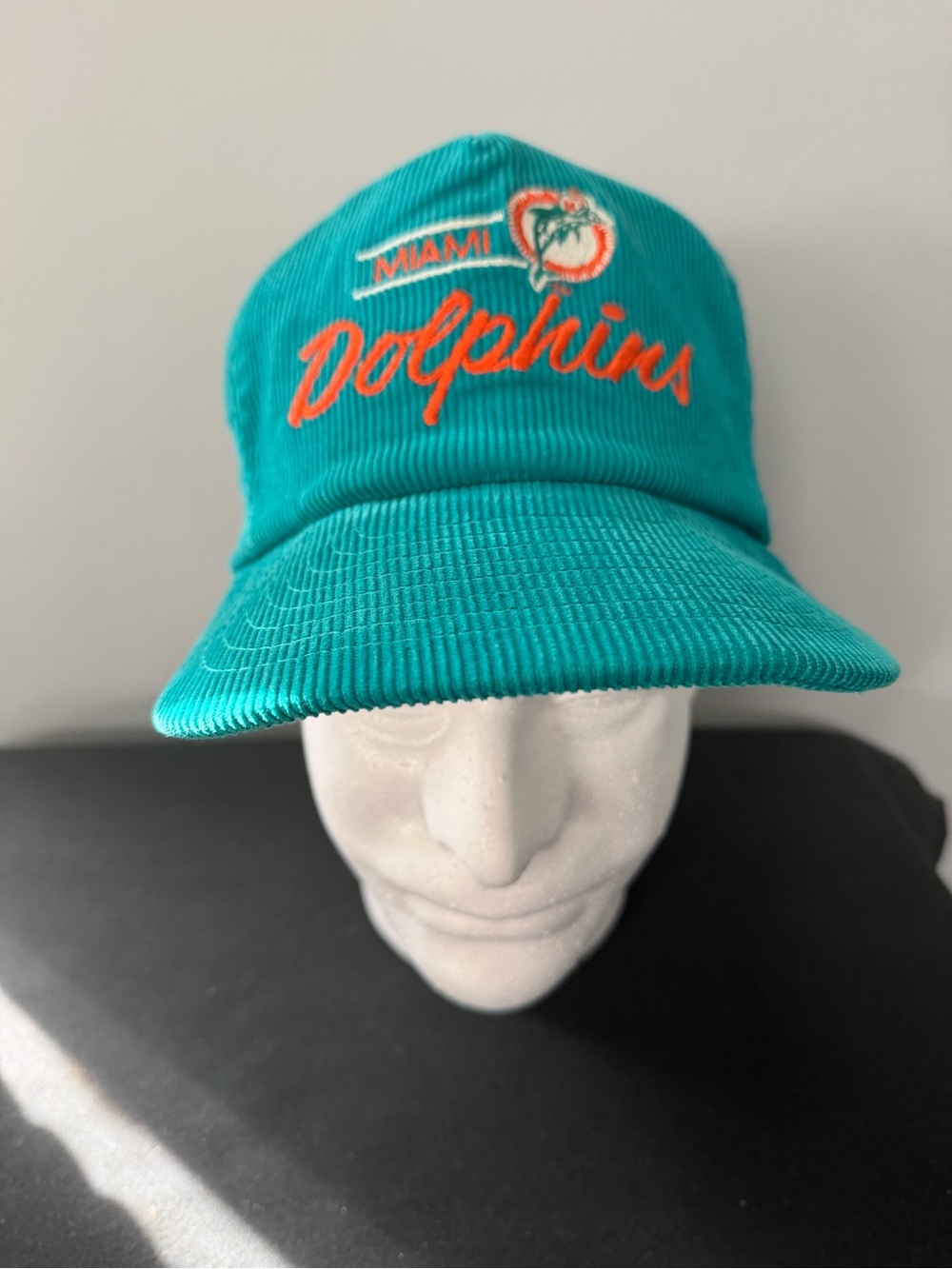 Vintage Miami Dolphins Corduroy Cap with Orange Embroidery
